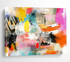 Colorful Abstract Collage: Playful Mix of Shapes and Colors Abstract Painting ABS168