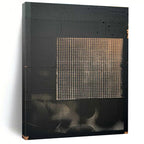 Black and Gold Grid Abstract Painting for Contemporary Art Spaces HENG306