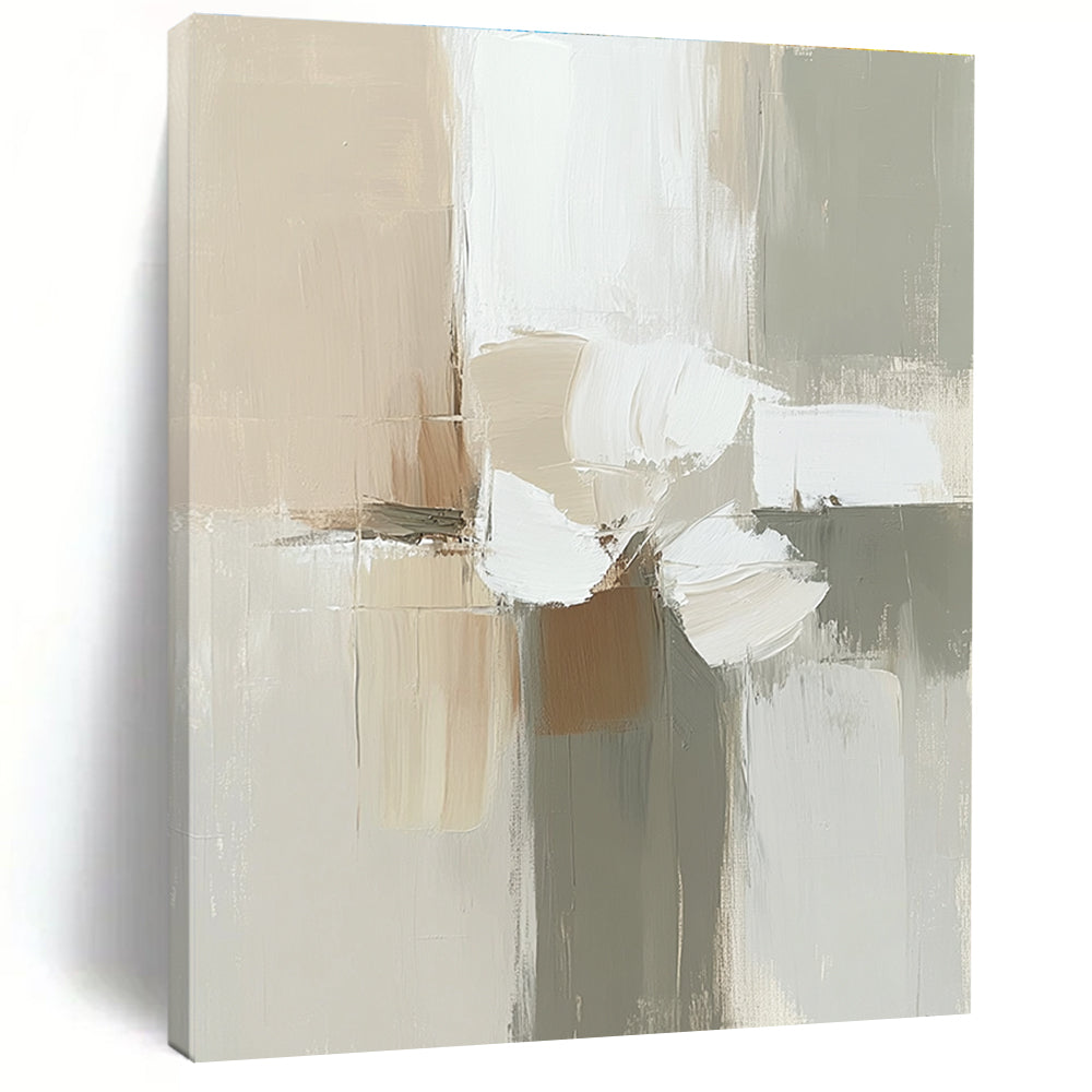 Neutral Abstract Flower Painting with Soft Simplicity WINK636
