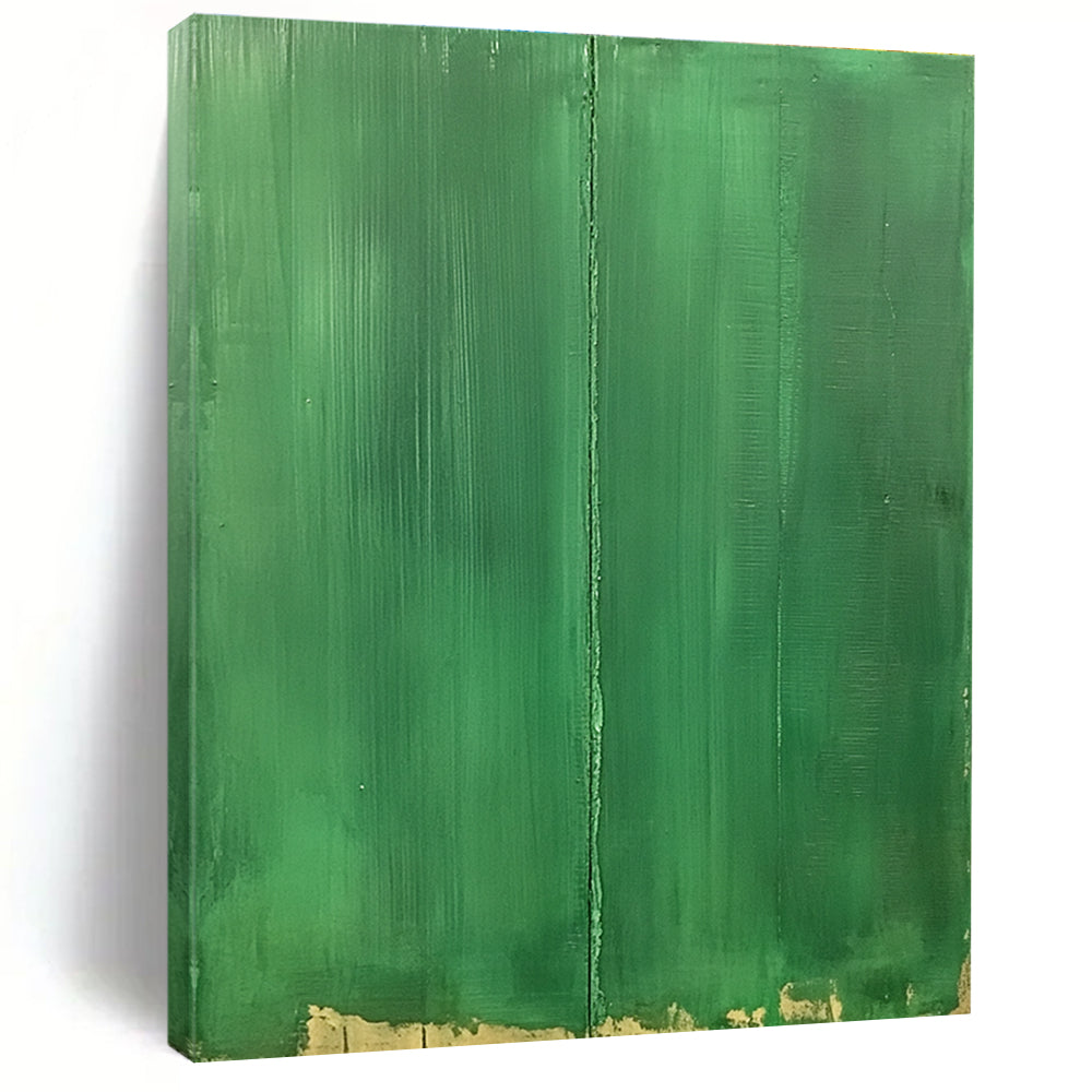 Solid Green with Line Painting of Understated Contrast GAB0145