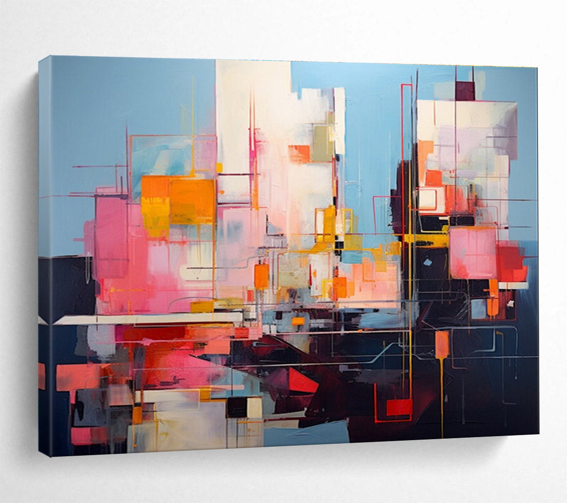 Colorful Urban Abstract Painting for Creative Hubs YHT019