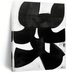Bold Black and White Shapes Abstract Painting with Graphic Impact WINK011