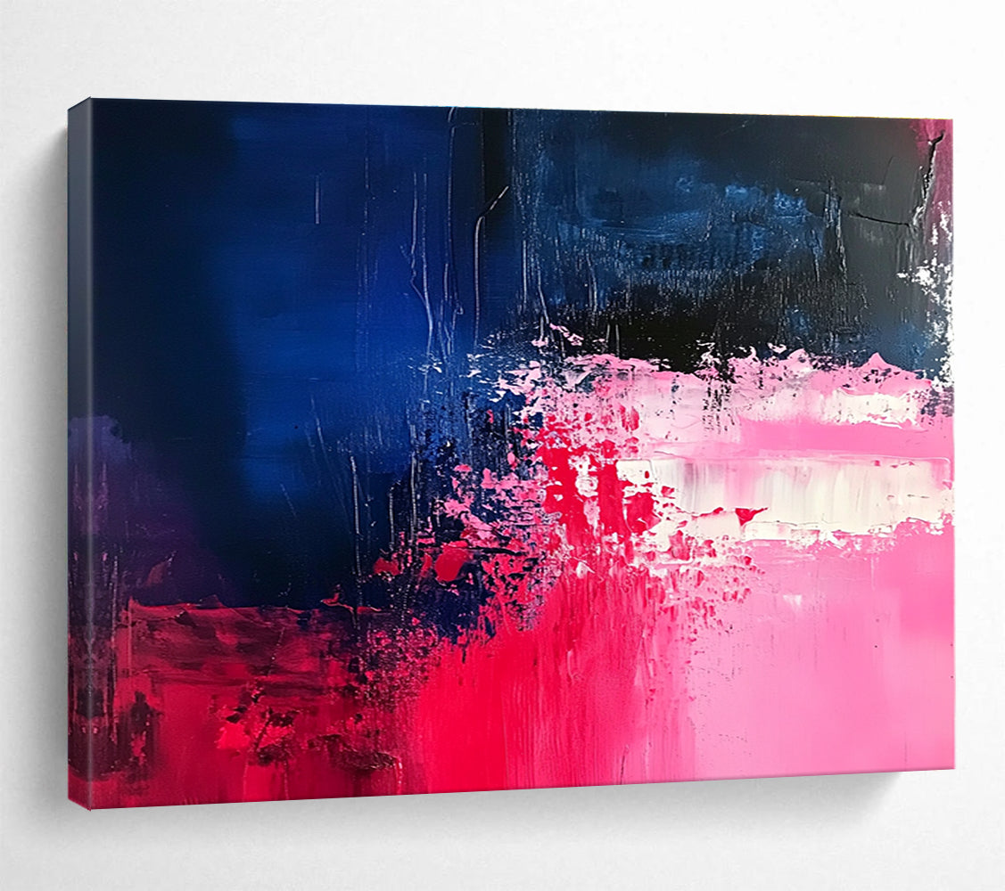 Pink - Blue Abstract Color Clash Painting ABS187