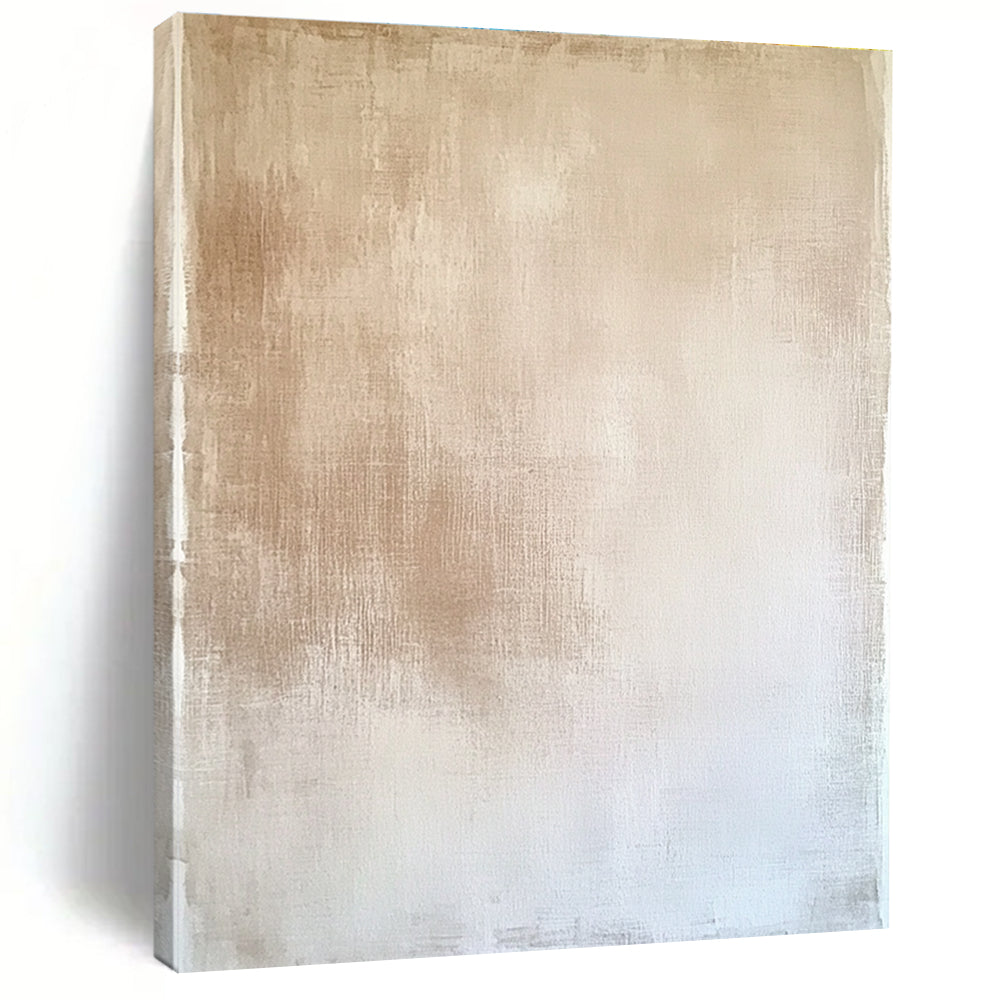 Beige and White Gradient Abstract Painting with Subtle Serenity WINK022