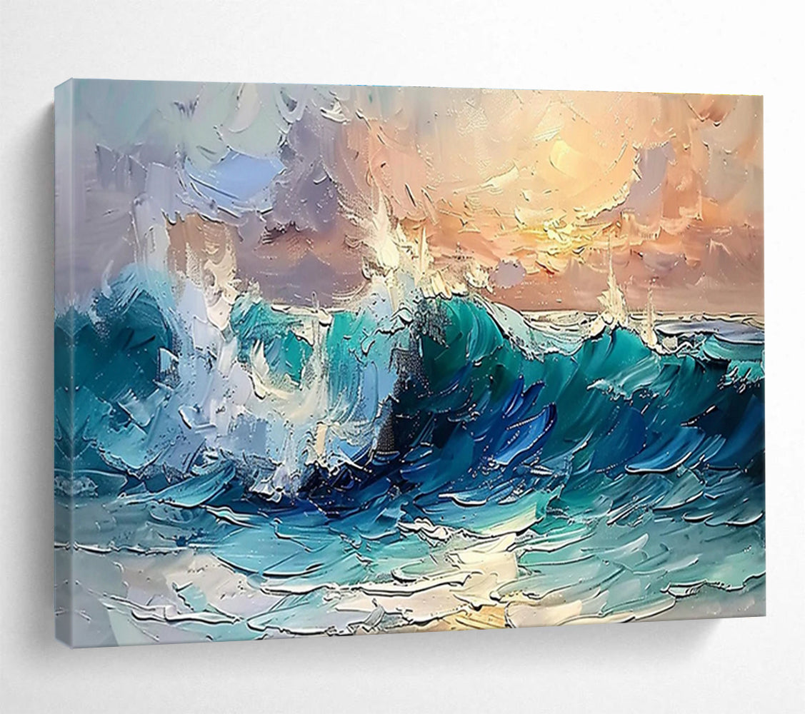 Sea Wave Abstract Painting for Nautical - Themed Home Theaters YHT296