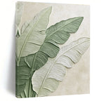 Layered Leaves Abstract Painting with Pastel Tones GAB0003