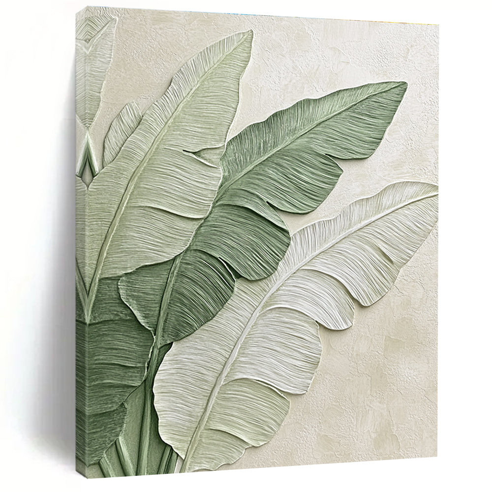Layered Leaves Abstract Painting with Pastel Tones GAB0003