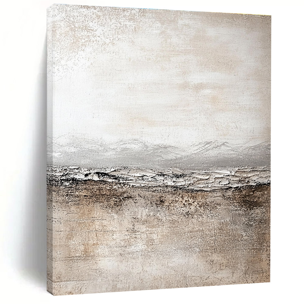 Textured Neutral Landscape - Rustic Minimalist Abstract Painting GAB0444