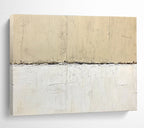 Minimalist Beige - White Divide with Textured Layers Abstract Painting ABS322