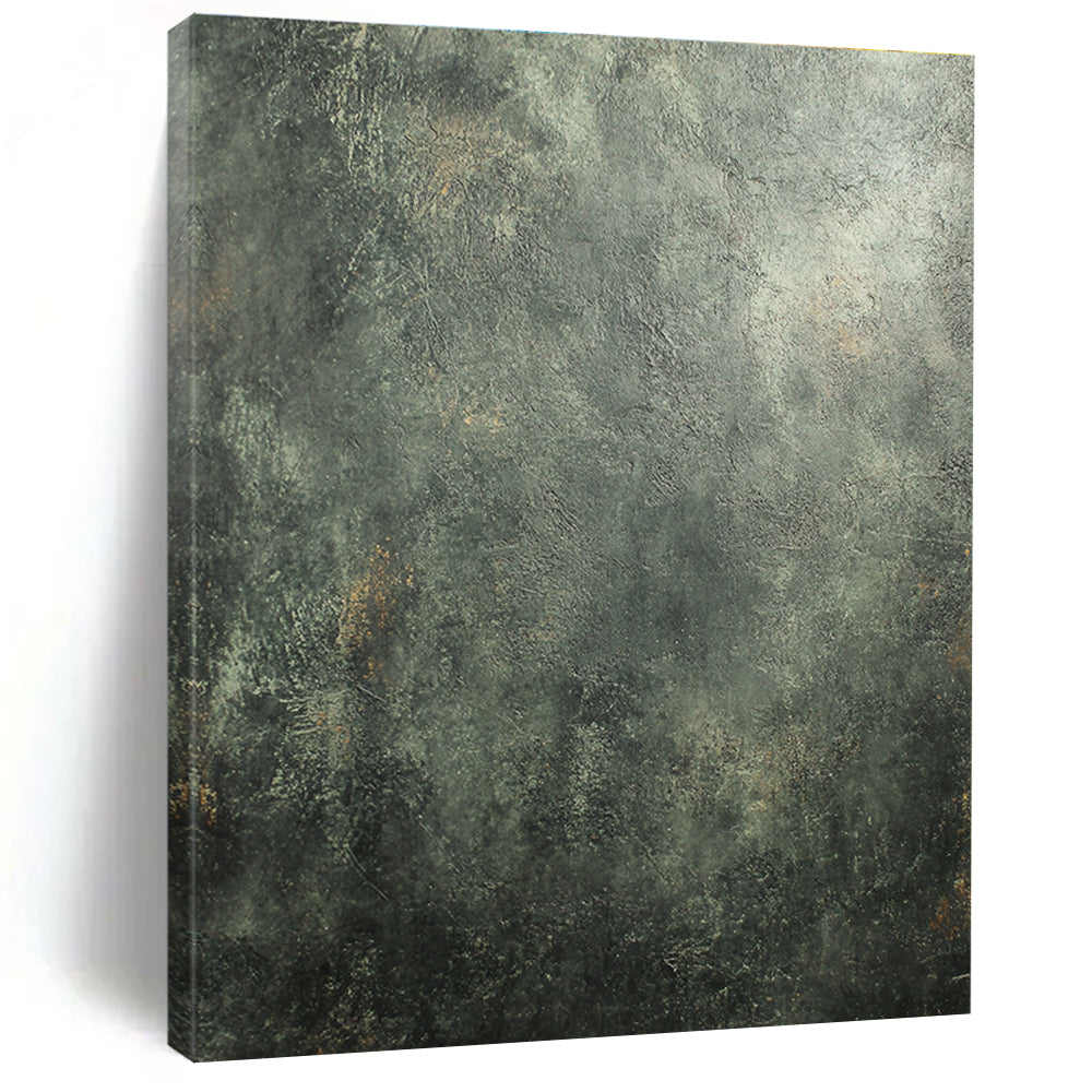 Dark Green Textured Abstract Painting with Earthy Depth WINK104