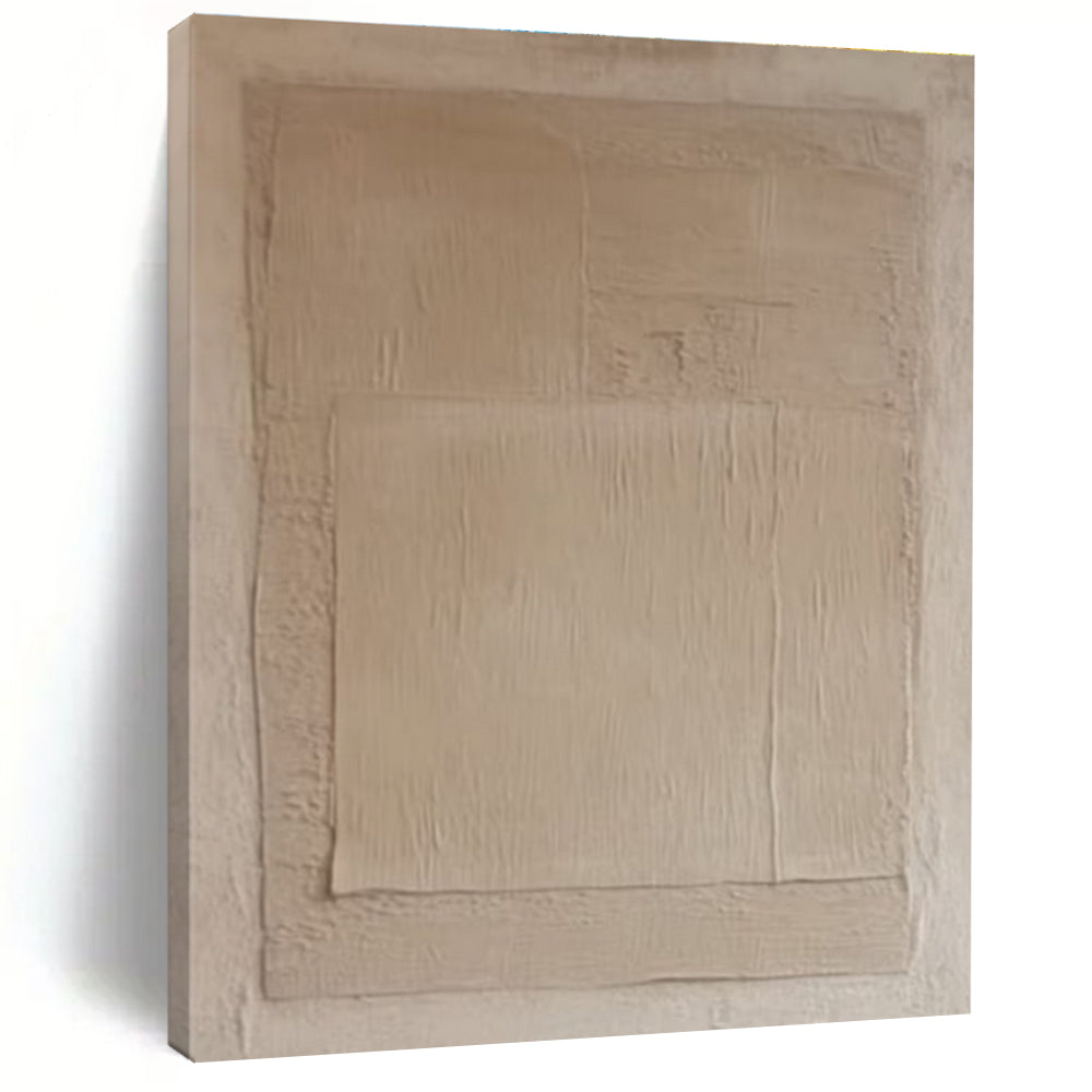Beige Textured Layered Abstract Painting for Minimalist Living Spaces HENG360