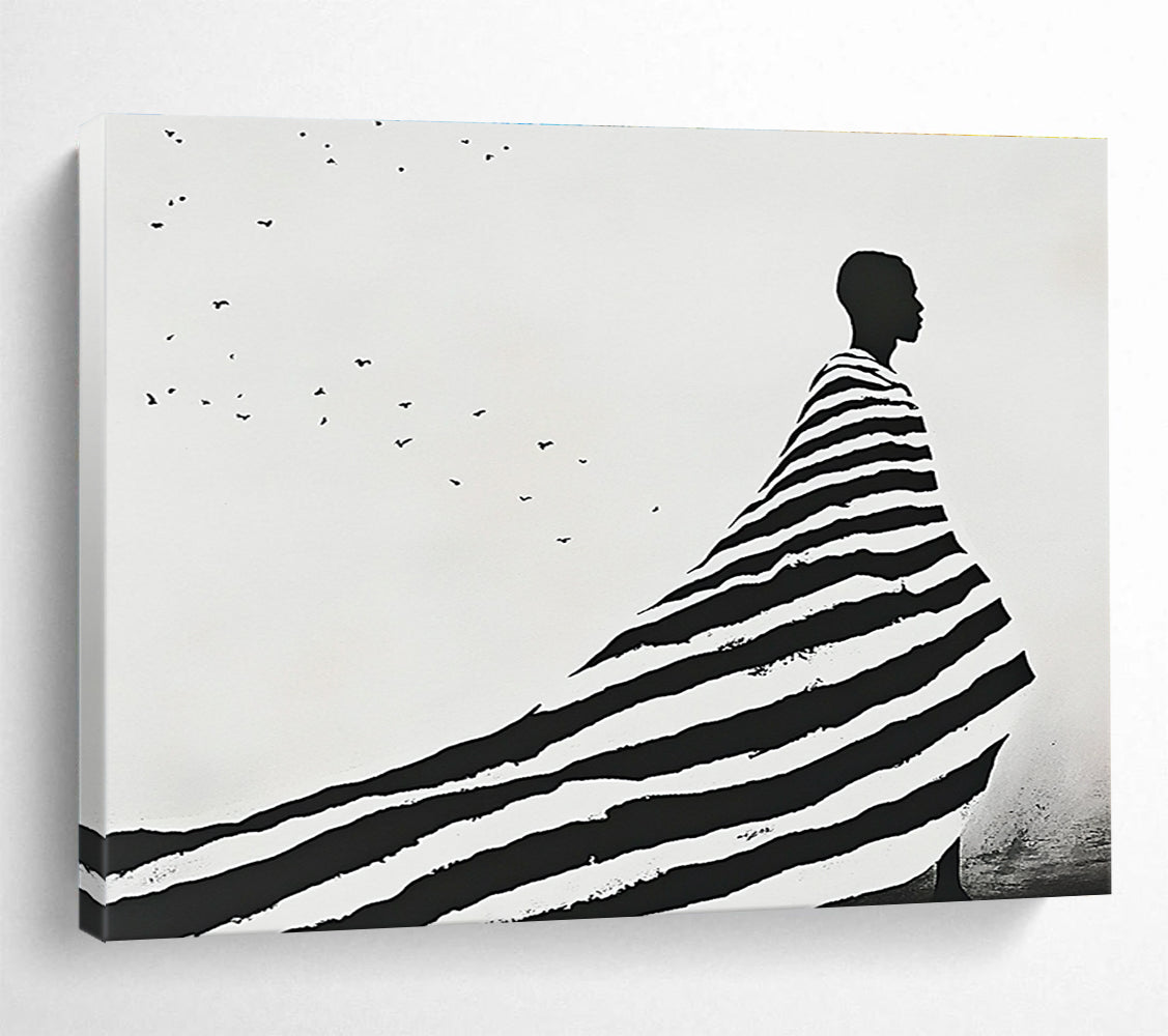 Silhouette with Striped Cloak - Mystery and Movement ABS019