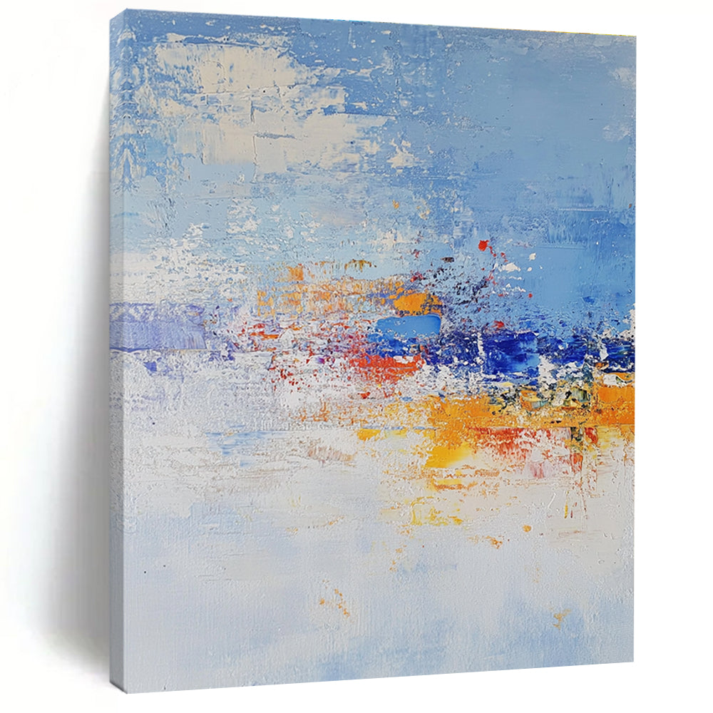 Blue - Orange Abstract Splash Painting with Vibrant Energy WINK429
