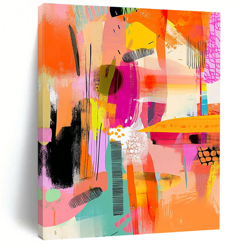 Vibrant Color Collage Abstract - Energetic Modern Abstract Art GAB0481