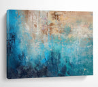 Teal and Blue Abstract Painting for Spa and Wellness Centers YHT374