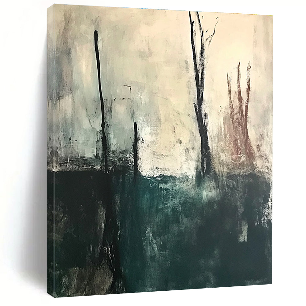 Dark Trees Abstract Painting for Mysterious Studies GAB0748