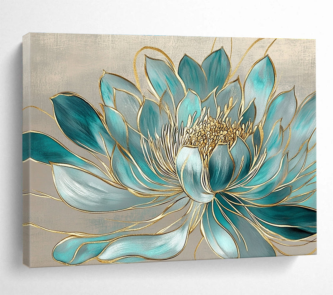 Blue Lotus with Gold - Elegance and Spirituality ABS015
