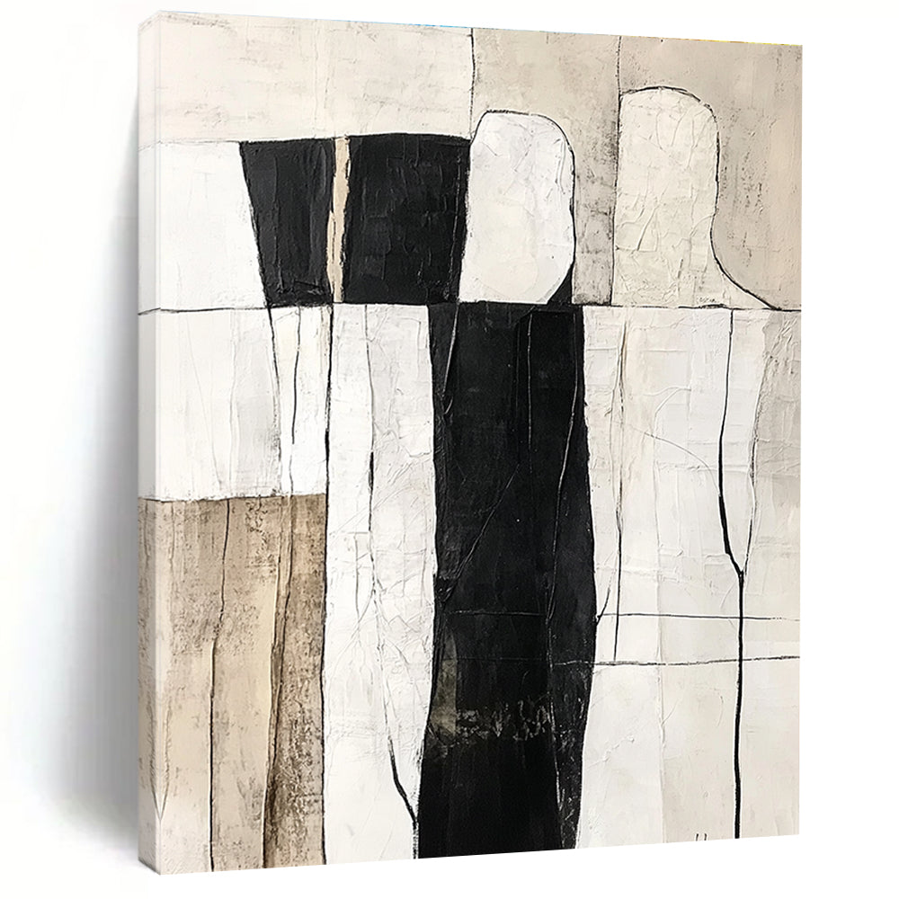 Monochrome - Figure Abstract Painting for Modern Art Studios GAB0869