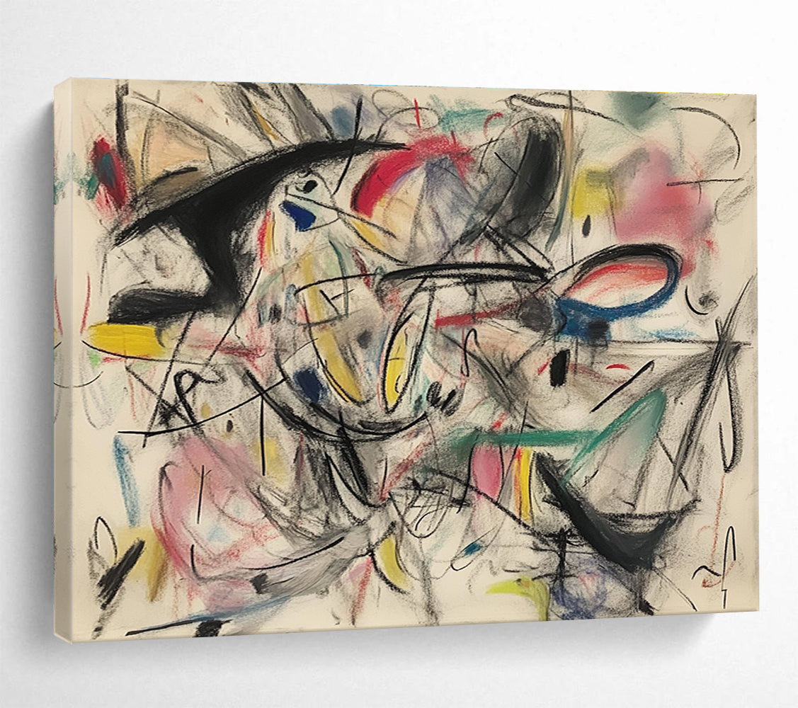 Colorful Chaotic Abstract Painting with Dynamic, Expressive Energy ABS461