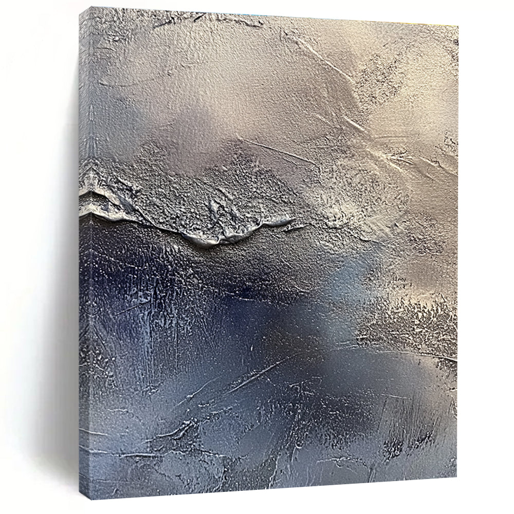 Silver Textured Gradient Painting with Industrial Glamour WINK066
