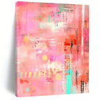 Playful Pink Abstract with Accents Abstract Painting with Cheerful Flair WINK256
