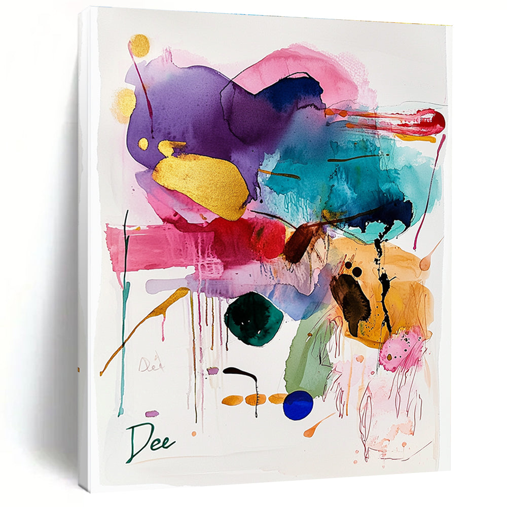 Bold Color Splash Abstract Painting of Energetic Creativity GAB0184