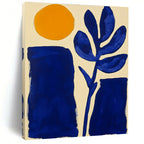 Sun and Plant Shapes Abstract Painting for Minimalist Home Offices GAB1354