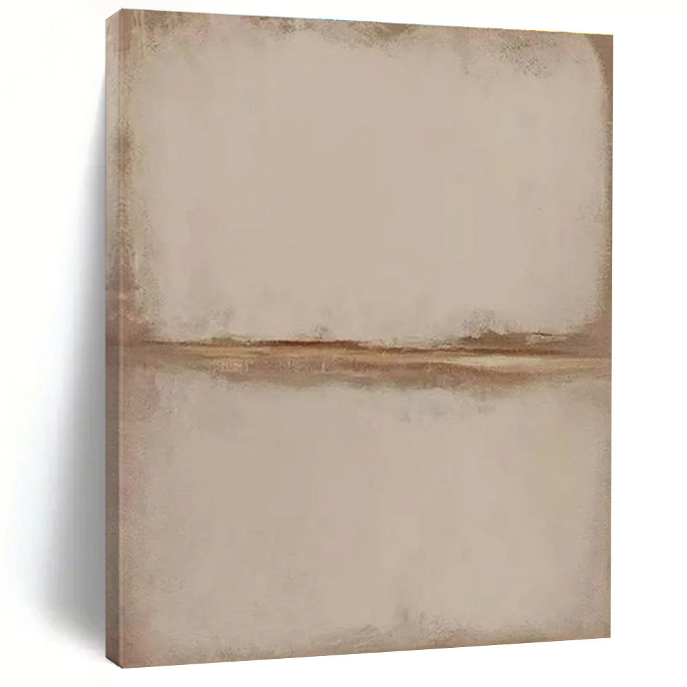 Beige and Brown Minimalist Abstract Painting for Timeless Home Offices HENG494