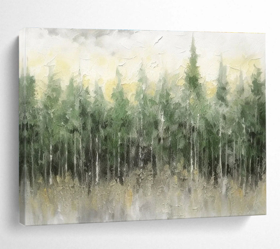 Misty Forest Abstract Painting for Enchanting Retreats YHT064