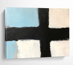 Black and White Cross Abstract Painting ABS309
