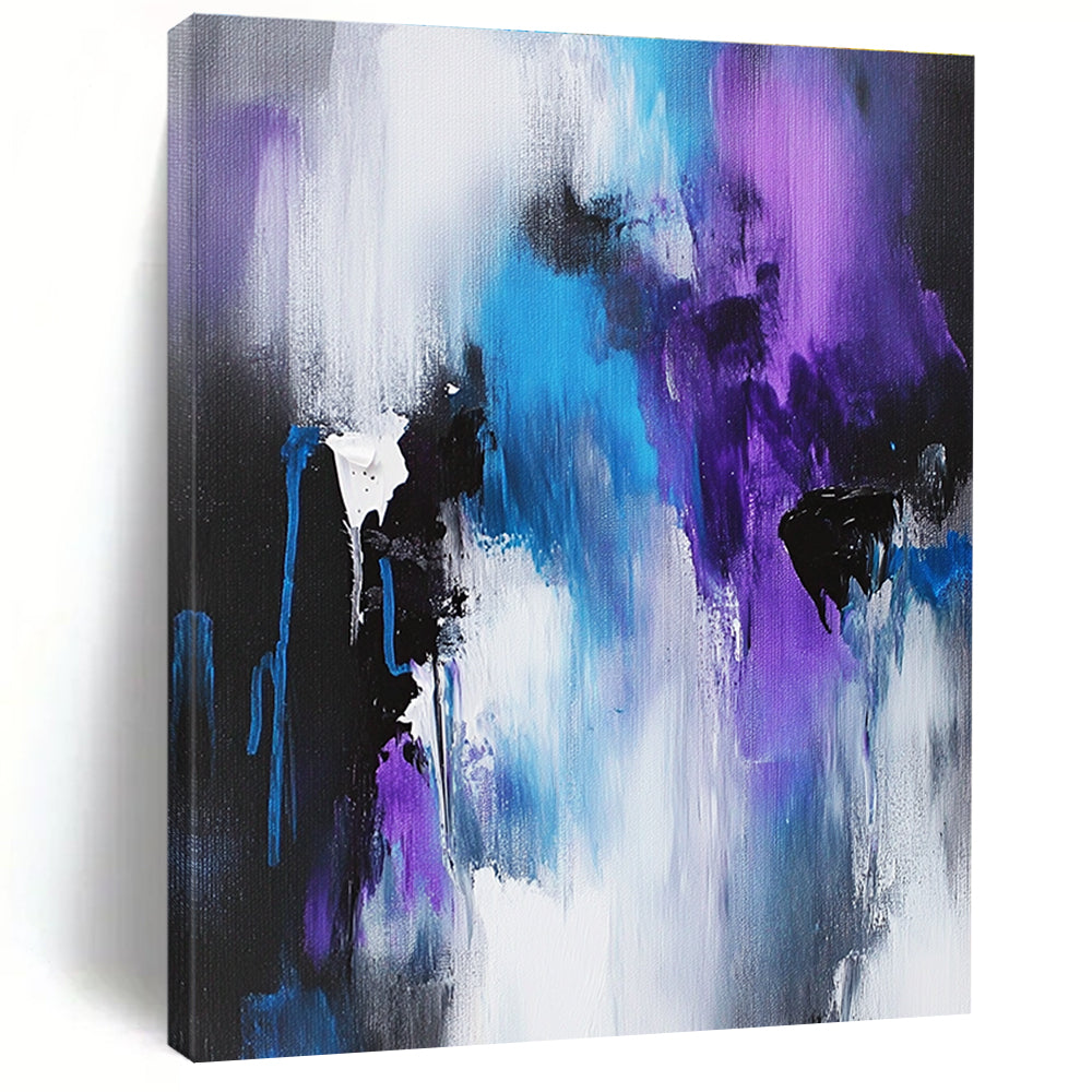 Blue - Purple Abstract Fusion Painting with Mysterious Depth WINK410