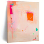 Soft Pink Abstract with Dragonfly Painting for Bohemian Bedrooms GAB1153