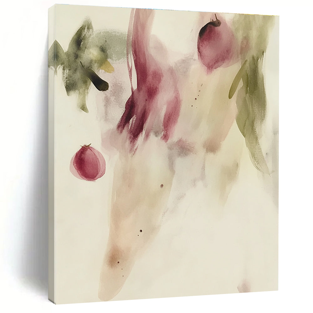 Watercolor Flowers and Buds Delicate Botanical Abstract Painting GAB0347