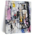 Vibrant Abstract Street Scene Painting for Art - Centric Bars GAB1138