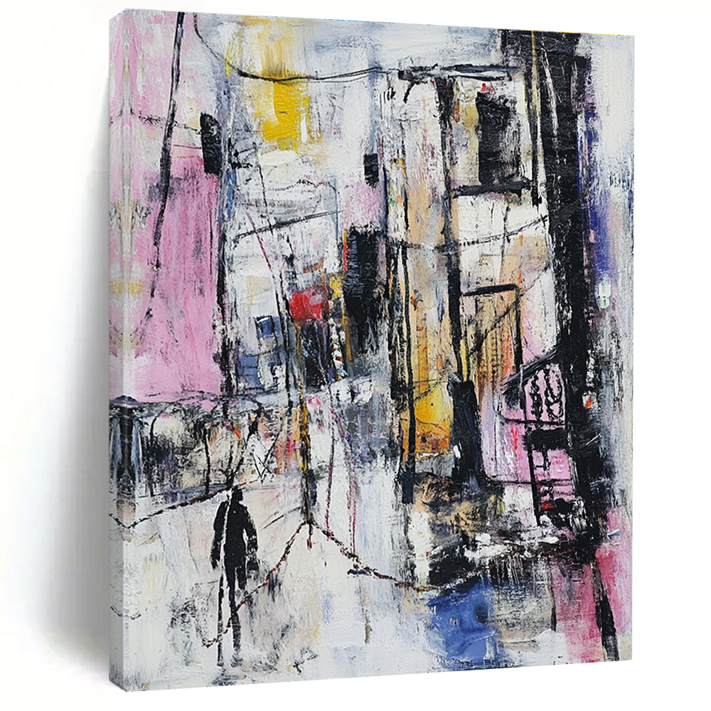 Vibrant Abstract Street Scene Painting for Art - Centric Bars GAB1138