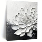 Large White Daisy Abstract Painting for Minimalist - Inspired Gardens GAB1006