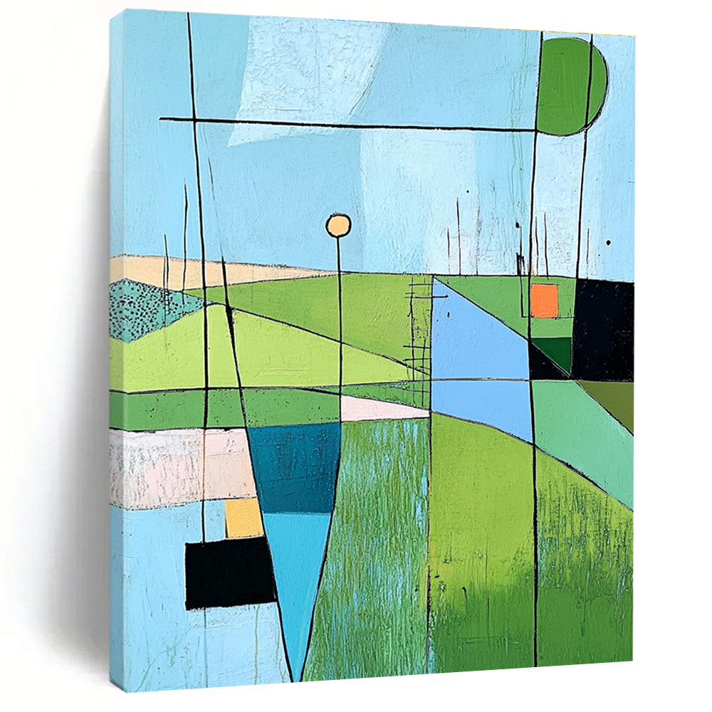 Geometric Landscape Abstraction Abstract Painting with Playful Proportions WINK232