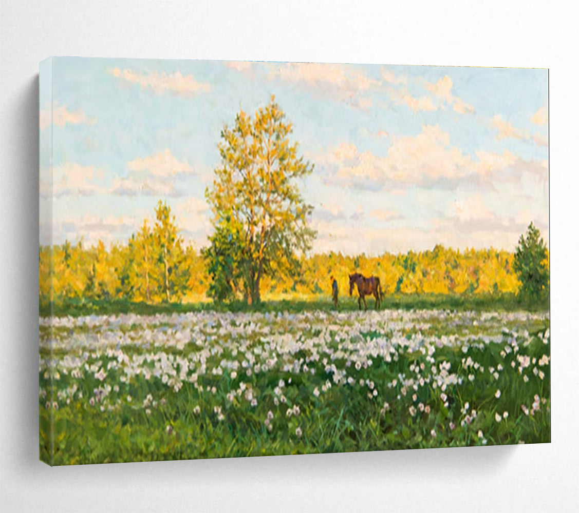 Summer Meadow Abstract Painting for Outdoor - Themed Cafes YHT216