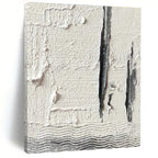 Gray - White Textured Fragment Abstract Painting for Industrial - Chic Spaces HENG371