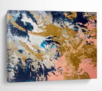 Navy - Gold - Pink Abstract Painting for Luxe Cocktail Lounges YHT381