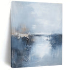 Light Blue Abstract Landscape Painting for Serene Spaces GAB0730