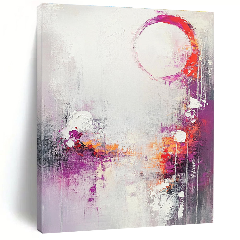 Purple and Orange Abstract Painting for Bohemian - Style Bedrooms GAB0902