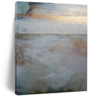 Subtle Gold - Accented Landscape Abstract Painting for Serene Hotel Lobbies HENG173