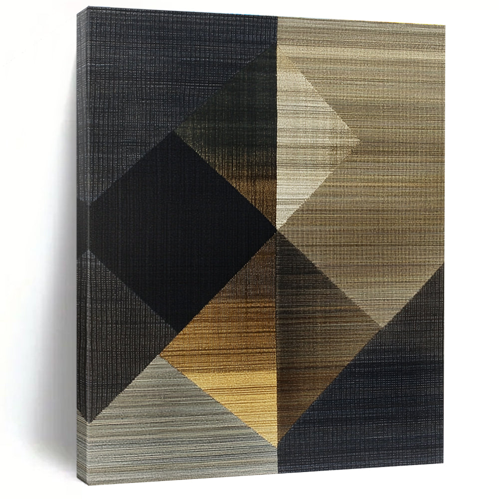 Geometric Textured Weave Abstract Painting with Tactile Patterns WINK263