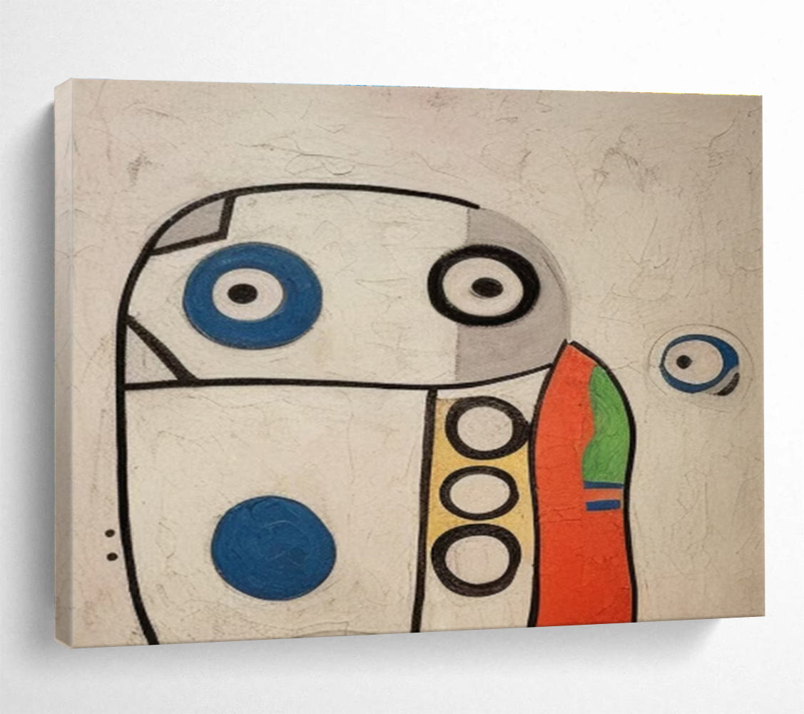 Cartoon - like Abstract Painting with Playful Shapes YHT001