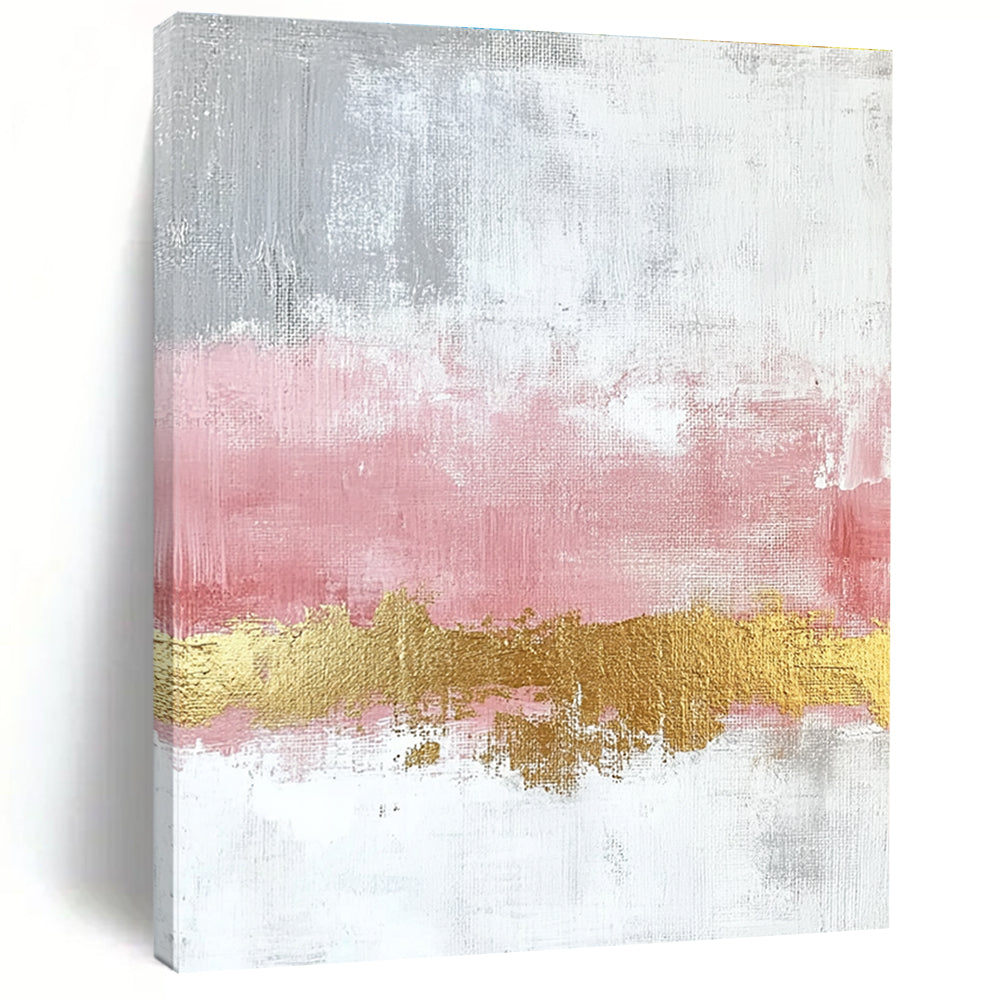 Pink Gold Abstract Painting with Elegant Warmth WINK330