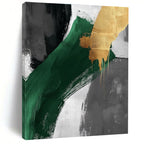 Green and Gold Abstract Painting with Bold Brushstrokes WINK850