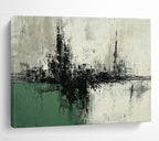 Black and White Abstract Landscape with Textured Horizons Abstract Painting ABS377