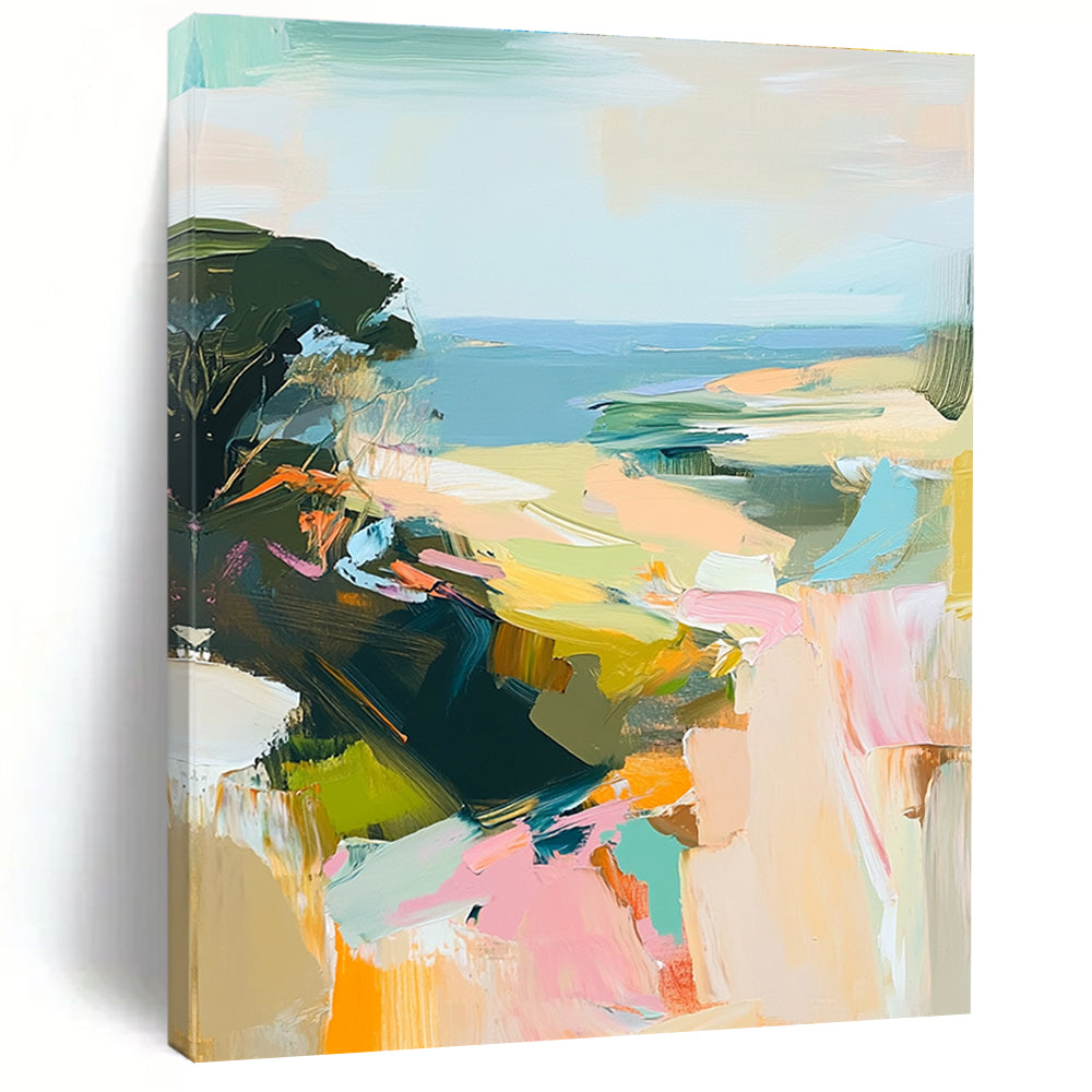 Pastel Coastal View - Soft Landscape Abstract Painting GAB0604