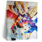 Vibrant Abstract Composition Painting for Trendy Art Bars HENG418